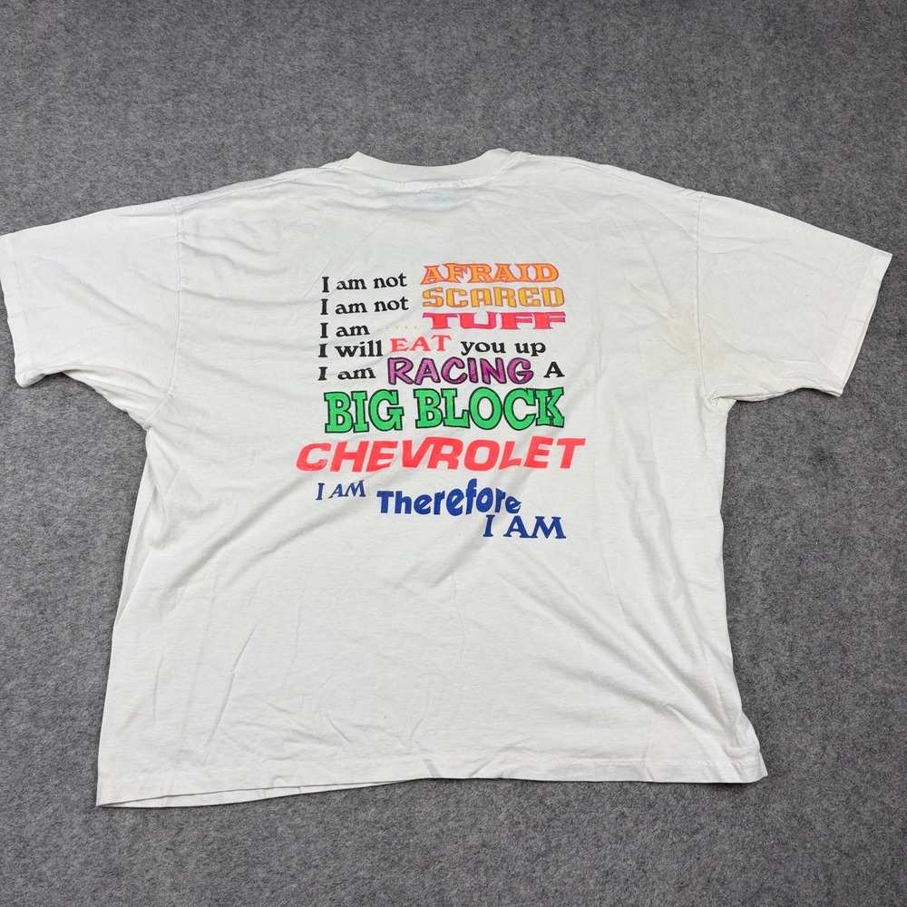 Vintage Chevelle Graphic T Shirt Mens XL White Racing Muscle Car Tee Y2K 90s - Picture 12 of 16